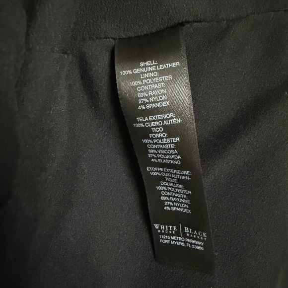 White House Black Market Black Leather Moto Biker Jacket - Picture 6 of 6